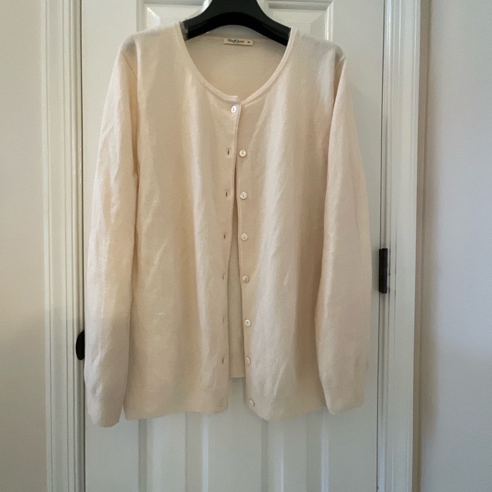 Classic Cream Button-Front Cardigan